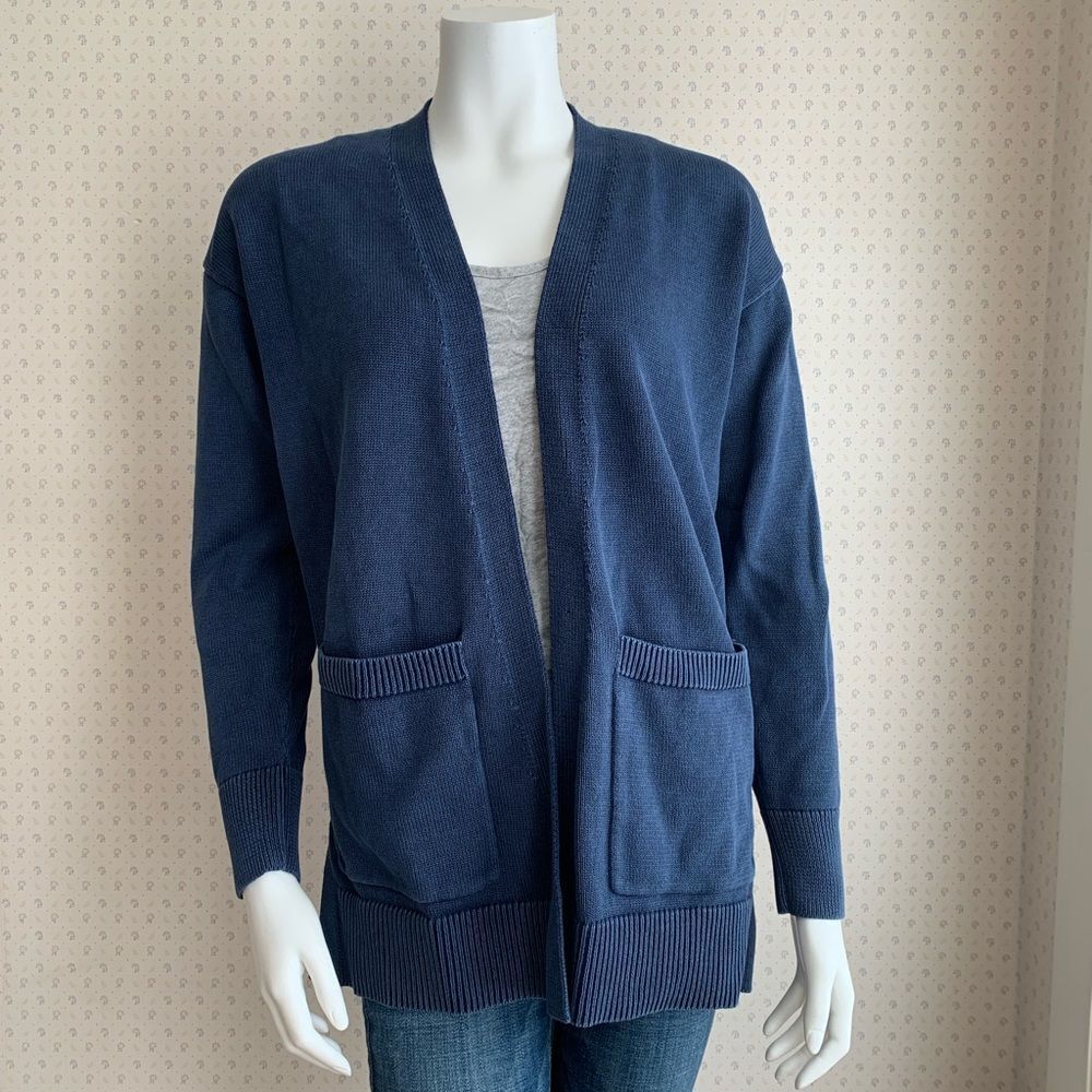 NEW w/o Tags GoodThreads Indigo Long Open Front Cardigan Sweater sz Small PW12